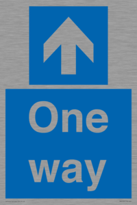 One way with up directional arrow